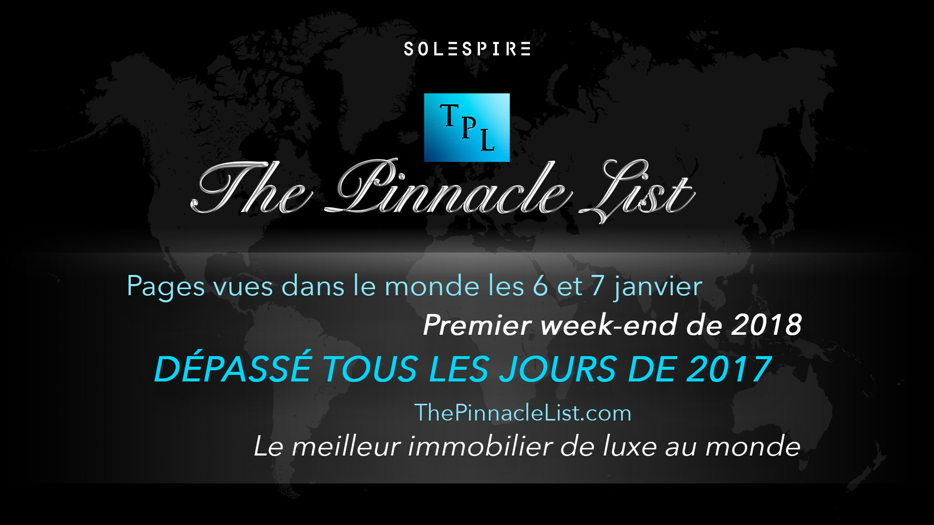 Le premier week-end de 2018 dépasse les pages vues mondiales quotidiennes de 2017 sur The Pinnacle List